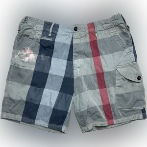 Burberry Brit Cargo Shorts Mens Size 38 Nova Check Plaid Checkered Lightweight